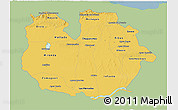 Savanna Style 3D Map of Guarico, single color outside