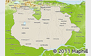 Shaded Relief 3D Map of Guarico, physical outside