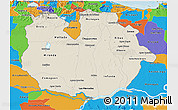 Shaded Relief 3D Map of Guarico, political outside