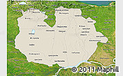 Shaded Relief 3D Map of Guarico, satellite outside