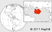 Blank Location Map of Guarico, highlighted country