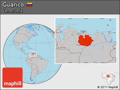 Gray Location Map of Guarico