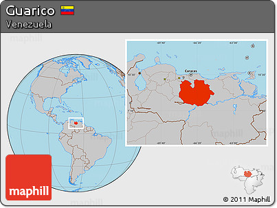 Gray Location Map of Guarico