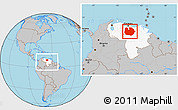 Gray Location Map of Guarico, highlighted country, within the entire country