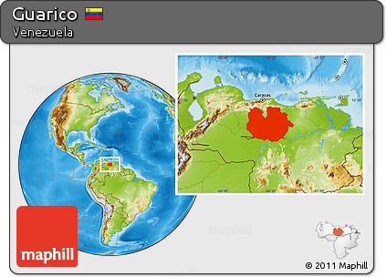 Physical Location Map of Guarico