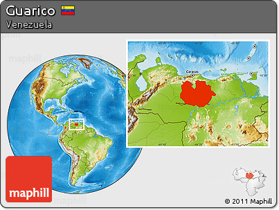 Physical Location Map of Guarico