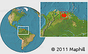 Satellite Location Map of Guarico, within the entire country