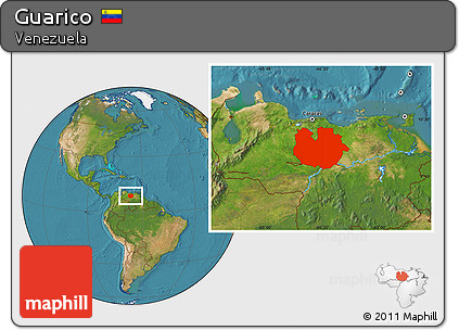Satellite Location Map of Guarico