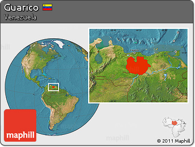 Satellite Location Map of Guarico