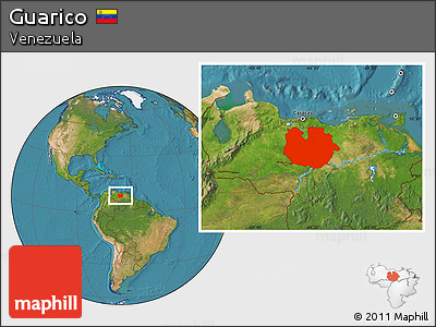 Satellite Location Map of Guarico