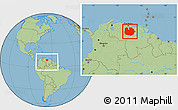 Savanna Style Location Map of Guarico, within the entire country