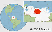 Savanna Style Location Map of Guarico, highlighted country