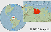 Savanna Style Location Map of Guarico, hill shading