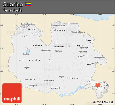 Classic Style Map of Guarico, single color outside