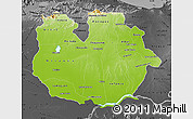 Physical Map of Guarico, darken, desaturated