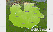 Physical Map of Guarico, darken