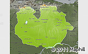Physical Map of Guarico, darken, semi-desaturated