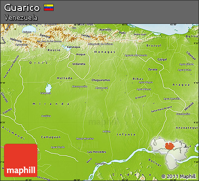 Physical Map of Guarico
