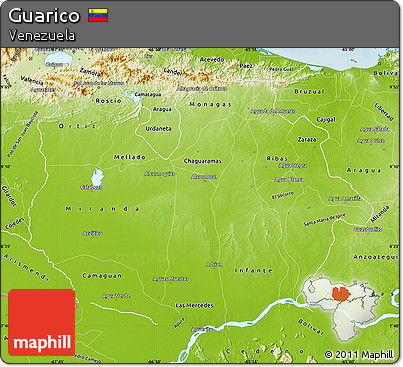 Physical Map of Guarico