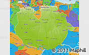 Physical Map of Guarico, political outside