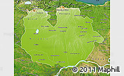 Physical Map of Guarico, satellite outside