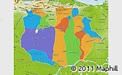 Political Map of Guarico, physical outside