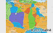 Political Map of Guarico, political shades outside