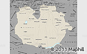 Shaded Relief Map of Guarico, darken, desaturated