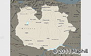 Shaded Relief Map of Guarico, darken