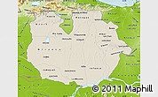 Shaded Relief Map of Guarico, physical outside