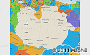 Shaded Relief Map of Guarico, political outside