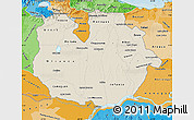 Shaded Relief Map of Guarico, political shades outside