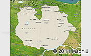 Shaded Relief Map of Guarico, satellite outside