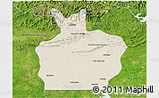 Shaded Relief 3D Map of Ortiz, satellite outside