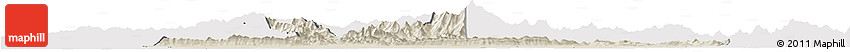Shaded Relief Horizon Map of Ortiz, cropped outside