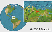 Satellite Location Map of Ortiz