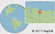Savanna Style Location Map of Ortiz