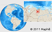 Shaded Relief Location Map of Ortiz