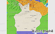 Shaded Relief Map of Ortiz, political outside