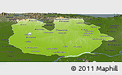 Physical Panoramic Map of Guarico, darken