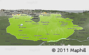 Physical Panoramic Map of Guarico, darken, semi-desaturated