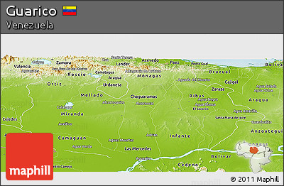 Physical Panoramic Map of Guarico