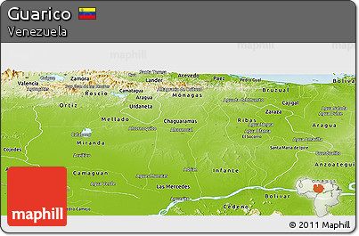 Physical Panoramic Map of Guarico