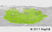 Physical Panoramic Map of Guarico, lighten, desaturated