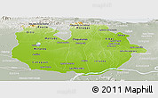 Physical Panoramic Map of Guarico, lighten, semi-desaturated