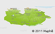 Physical Panoramic Map of Guarico, single color outside