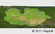 Satellite Panoramic Map of Guarico, darken