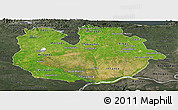 Satellite Panoramic Map of Guarico, darken, semi-desaturated