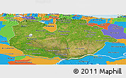 Satellite Panoramic Map of Guarico, political outside