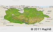 Satellite Panoramic Map of Guarico, shaded relief outside